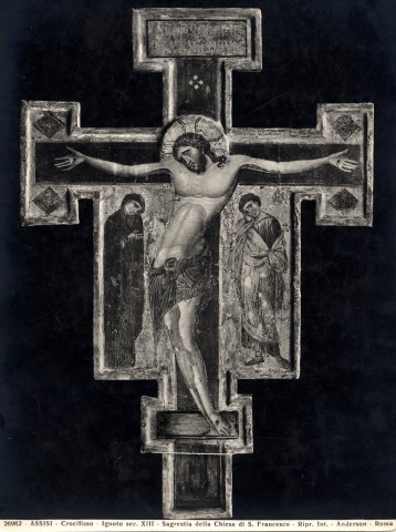 Anderson — Assisi - Crocifisso - Ignoto sec. XIII - Sagrestia della Chiesa di S. Francesco — insieme, fronte